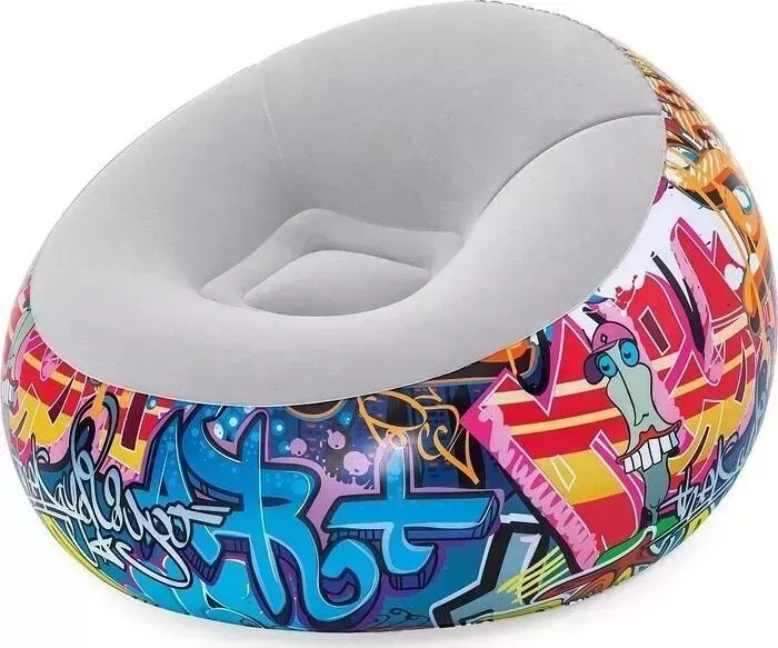 Надувное кресло BESTWAY Inflate-A-Chair Graffiti 112x112x66см, 75075 BW