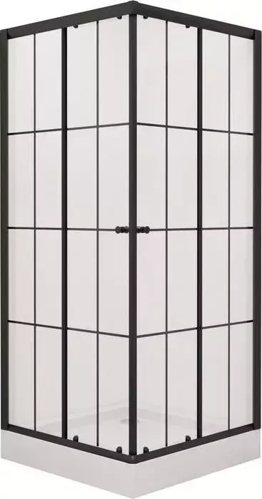 Душевой уголок NIAGARA Nova 100х100 на поддоне, прозрачные, черный NG-0100-14