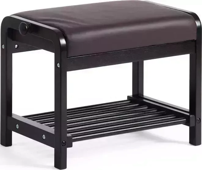 Обувница TetChair AX-1021 дерево береза/экокожа дерево - венге 9 экокожа темно-коричневая
