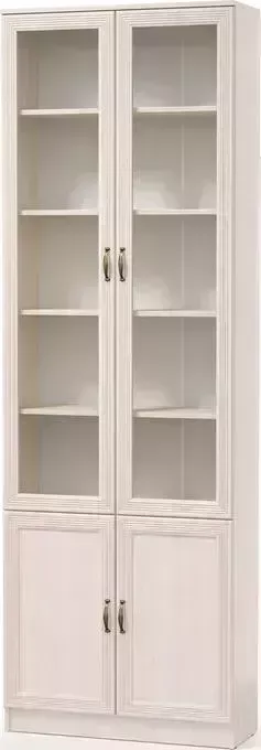 Шкаф комбинированный Олимп В-19 вудлайн кремовый/ Masa Decor аруша венге/профиль: Masa Decor аруша венге/стекло