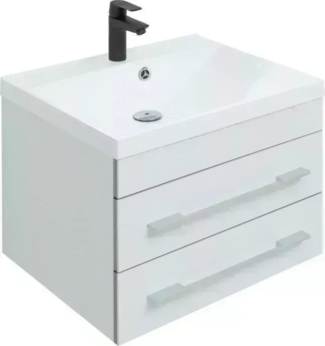 Тумба с раковиной AQUANET с Верона 58 белый матовый (272423, 281220)