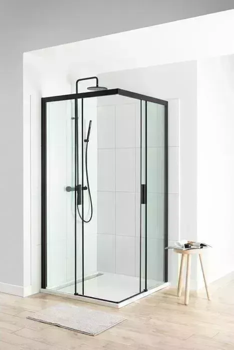 Душевой уголок AQUANET Pleasure 100x100 с поддоном, прозрачный, черный матовый (AE60-S-100x100U-BT, 256322)