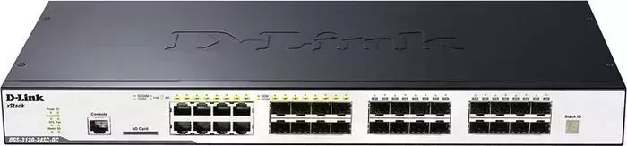 Коммутатор D-LINK DGS-3120-24SC/B1ARI 8G 2x10G 16SFP 8GBIC управляемый (DGS-3120-24SC/B1ARI)