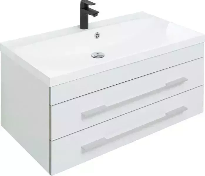 Тумба с раковиной AQUANET с Верона 90 белый матовый (272424, 284114)