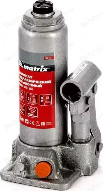 Домкрат MATRIX гидравлический бутылочный 2 т, h подъема 181-345 мм, в кейсе (50773)