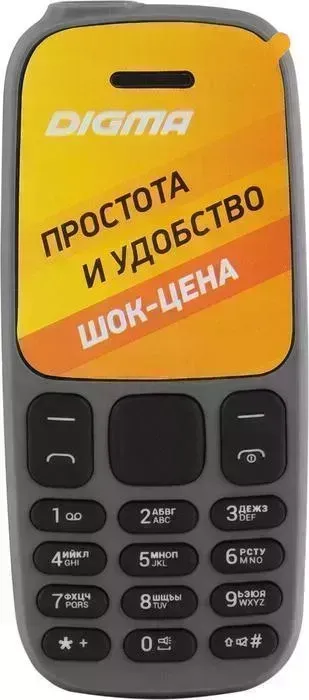 Мобильный телефон DIGMA A106 Linx 32Mb серый моноблок 2Sim 1.44" 68x98 GSM900/1800