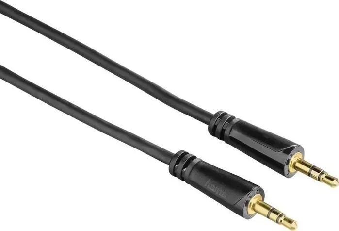 Кабель аудио HAMA H-122317 Jack 3.5 (m)/Jack 3.5 (m) 0.75м. Позолоченные контакты черный (00122317)