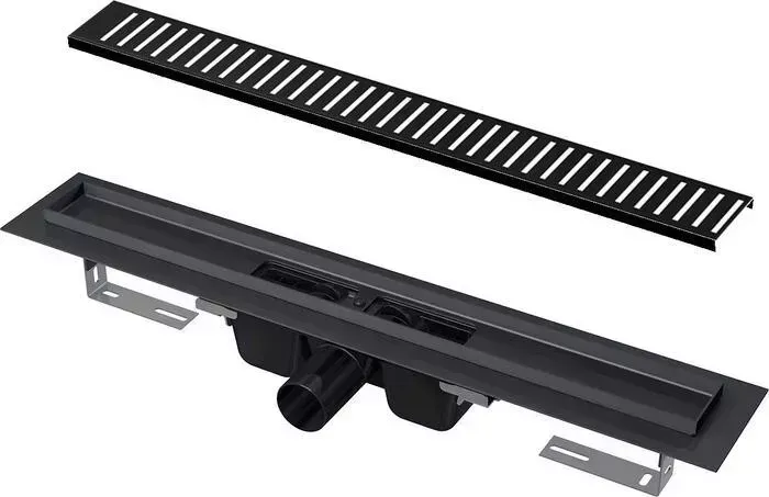Душевой лоток AlcaPlast APZ1 с решеткой Pure Black черный матовый (APZ1BLACK-750, PURE-750BLACK)