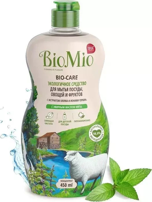 Жидкость BioMio для мытья посуды Bio-Care Мята, 450 мл