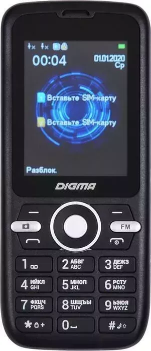 Мобильный телефон DIGMA B240 Linx 32Mb черный моноблок 2Sim 2.44" 240x320 0.08Mpix GSM900/1800 FM microSD