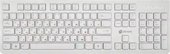 Клавиатура OKLICK 505M белый USB slim (1196547)