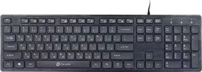 Клавиатура OKLICK 520M2U черный/черный USB slim Multimedia (1061587)