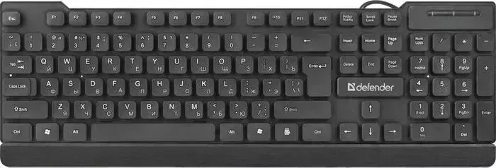 Клавиатура DEFENDER Проводная Element HB-190 USB RU, черный, полноразмерная (45191)