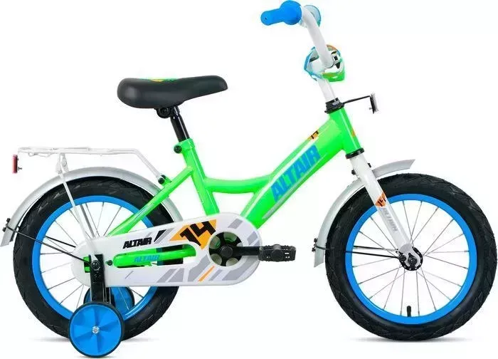 Велосипед Altair KIDS 14 (2021) 14 ярко-зеленый/синий 14 14