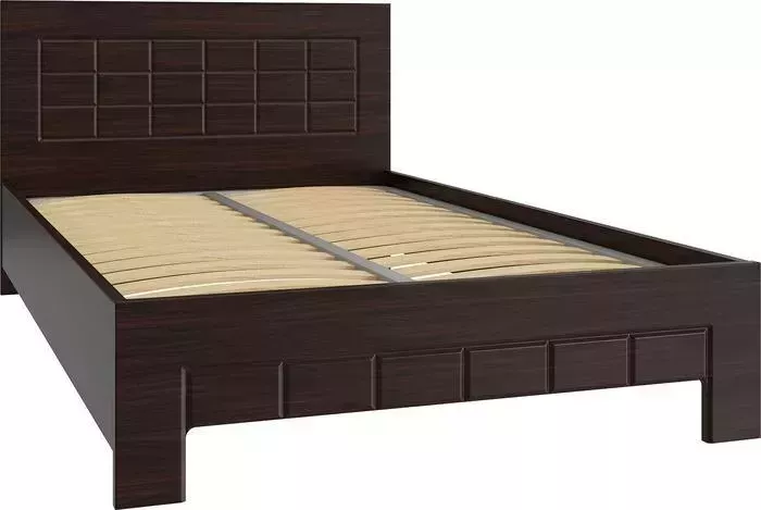 Кровать COMPASS Изабель ИЗ-710К (с ламелью и опорами) орех темный 200x120