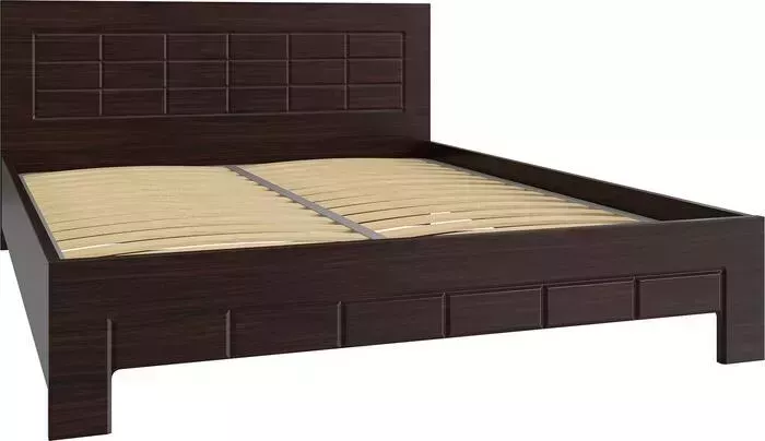 Кровать COMPASS Изабель ИЗ-712К (с ламелью и опорами) орех темный 200x160