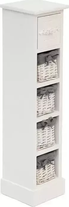 Тумба TetChair с 4 корзинами и ящиком Secret De Maison Floral 5 (mod. HX16-002NS) paulownia, мдф butter white (слоновая кость)