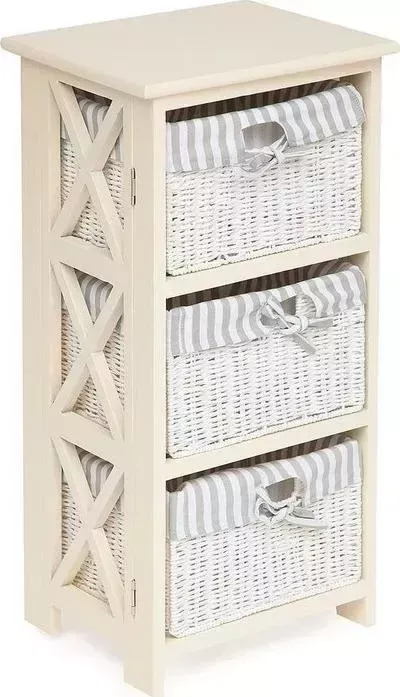 Тумба TetChair с 3 ящиками Secret De Maison Croix 3 (mod. PE-07) paulownia, мдф butter white (слоновая кость)