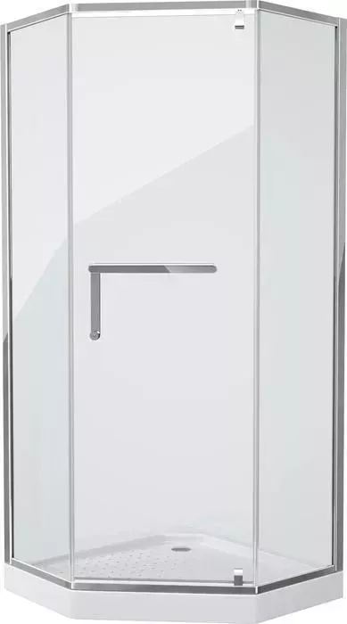 Душевой уголок GROSSMAN Pragma 120x80 с поддоном, прозрачный, серебро, левый (PR-120SQL, PR-ST-120QL-R)
