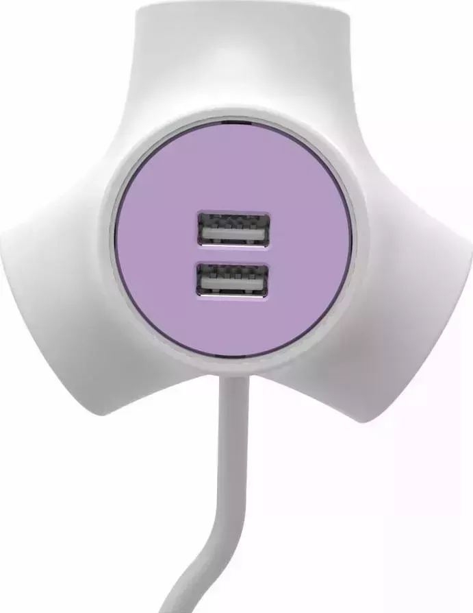 Удлинитель Старт Octopus S 3x1-ZD 2USB 1.4м белый/фиолетовый (17424)
