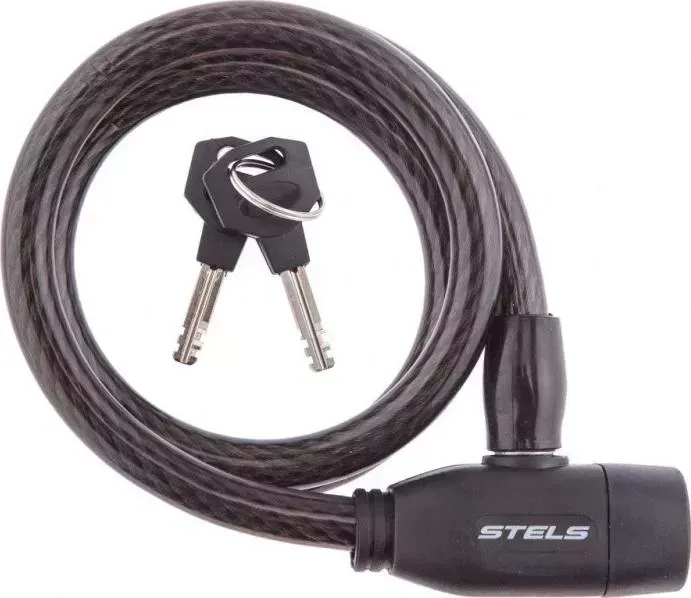 Аксессуар для велосипеда STELS 84103 Трос-замок 10х800мм, чёрный (540074*LU089553) ы вело-техники , 10х800 мм, с ключом, *540074*LU089553