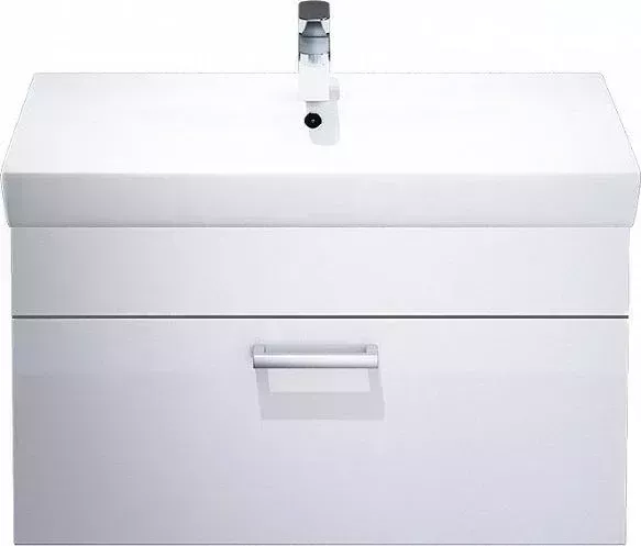 Тумба с раковиной IDDIS Mirro 80 подвесная, белая/под дерево, с (MIR80W0i95K)