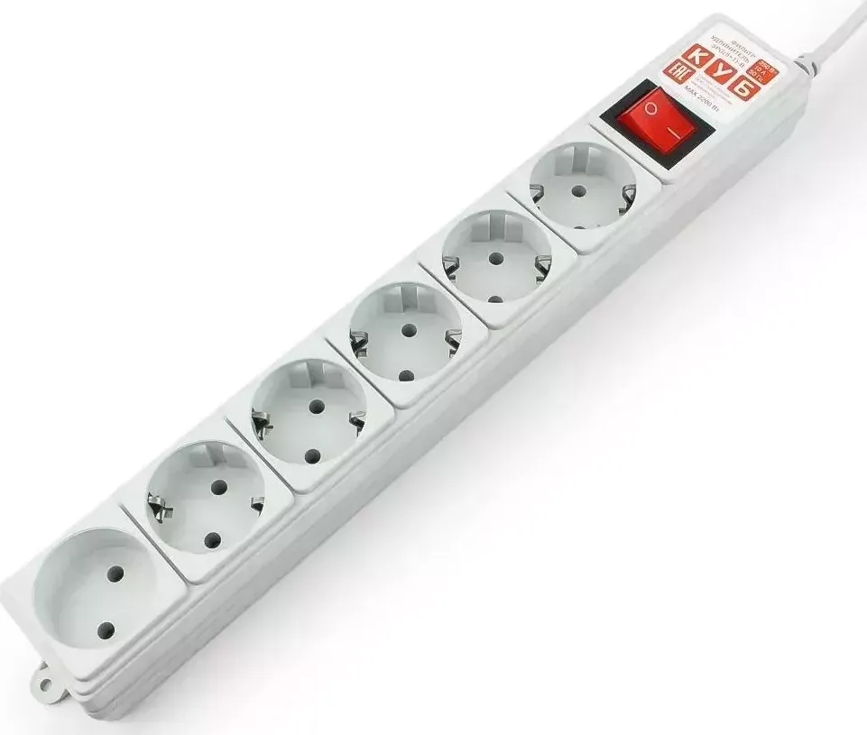Удлинитель Powercube SPG(5+1)-B-10 (6роз. 3м) серый