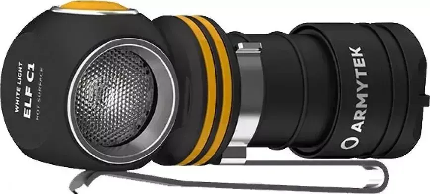 Фонарь ELF ручной Armytek C1 Micro-USB черный/желтый (F05002C)