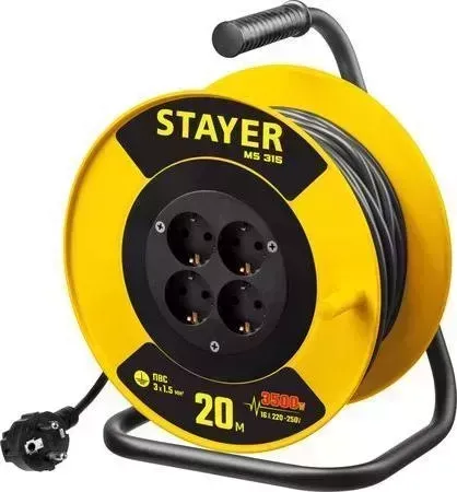 Удлинитель STAYER MS 315 20м, 4 гнезда (55078-20)