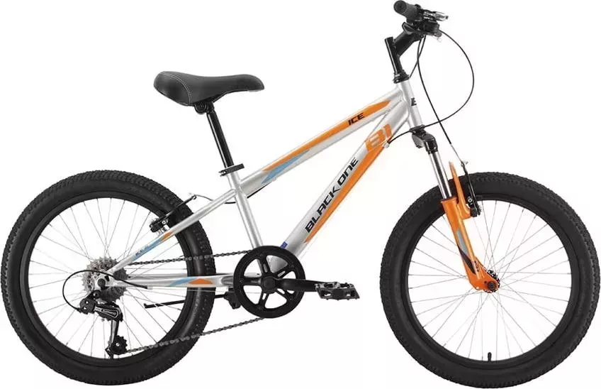 Велосипед Black One ICE 20 (2022) 10 серебристый/оранжевый/голубой