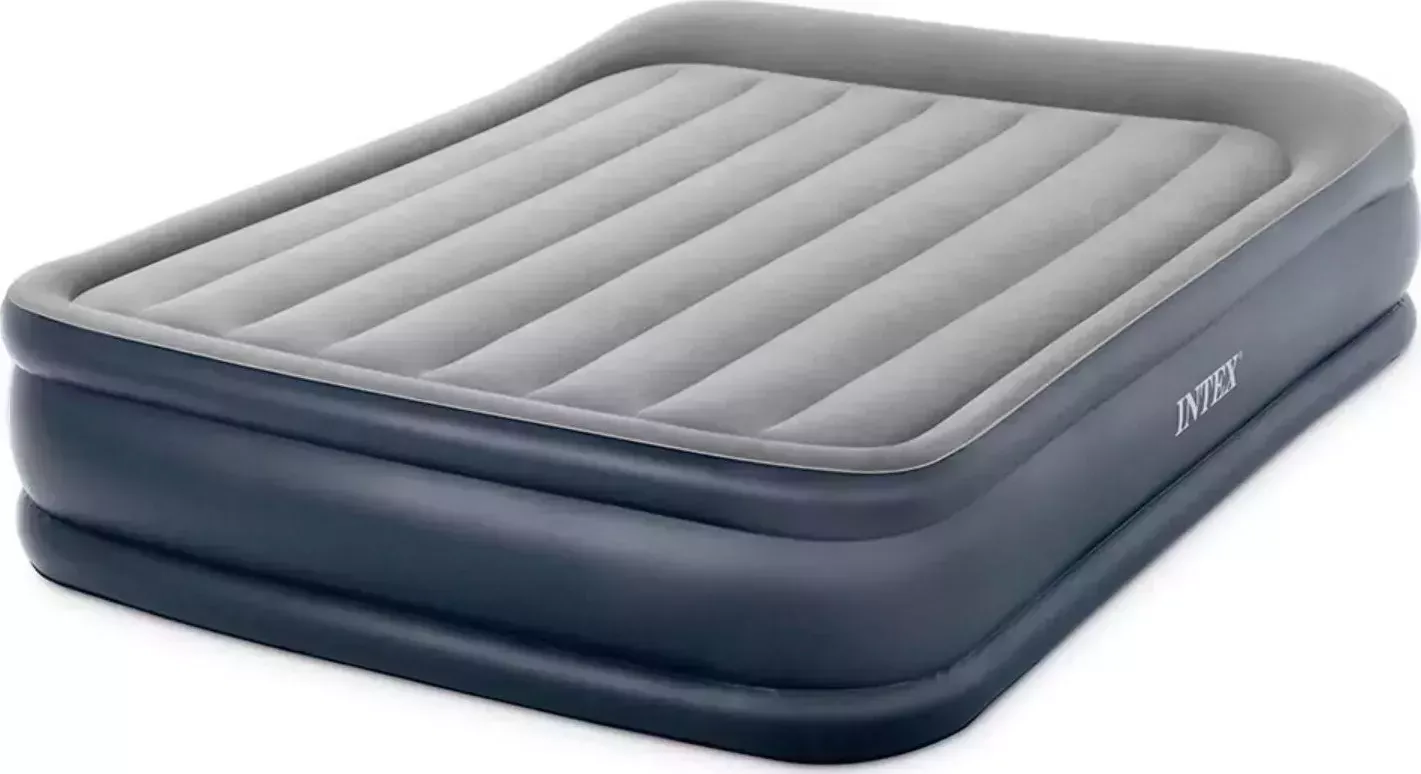 Надувной матрас INTEX Deluxe Pillow Rest Queen 152х203х42см, с подголовником, встроенный насос (64136)