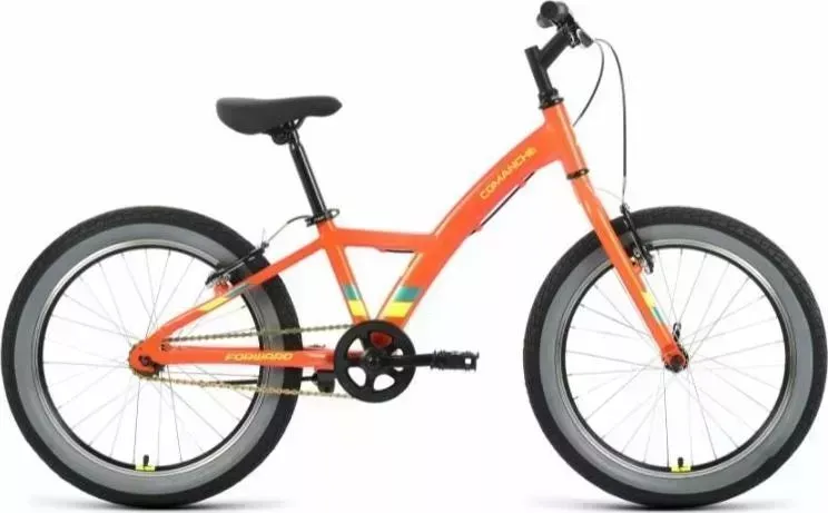 Велосипед FORWARD для подростков COMANCHE 20 1.0 оранжевый/желтый (RBK22FW20573) 20 (20" 1 ск. рост. 10.5") 2022, , RBK22FW20573