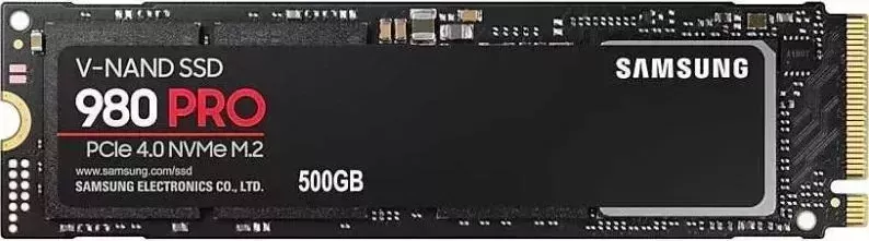 SSD накопитель SAMSUNG 500GB 980 PRO, M.2, PCI-E 4.0 x4, 3D MLC NAND [R/W - 6400/2700 MB/s]