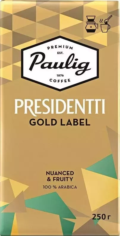 Кофе зерновой Paulig Presidentti Gold Label 250г. (16750)