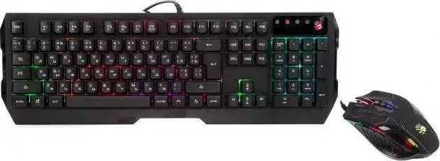 Клавиатура и мышь A4TECH мыши и клавиатуры Q1300 USB черный Комплект и