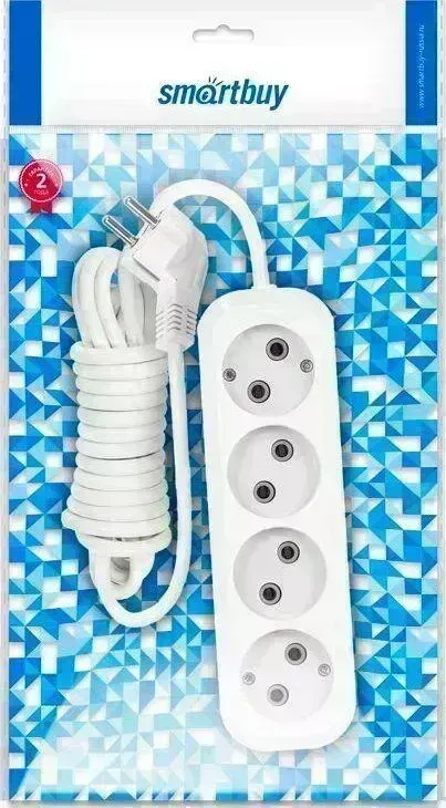 Удлинитель Smartbuy SBE-10-4-05-N 4роз. 5м (10А/2.2кВт, ПВС 2х1.0)