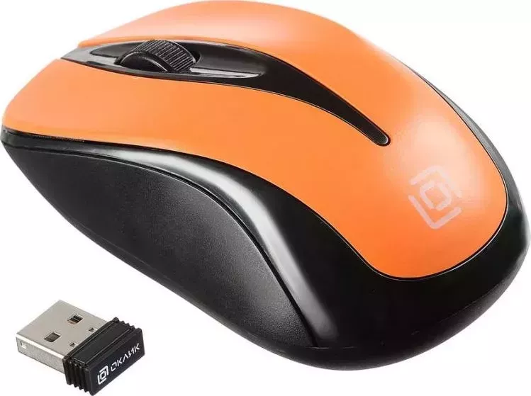 Мышь компьютерная OKLICK 675MW черный/оранжевый