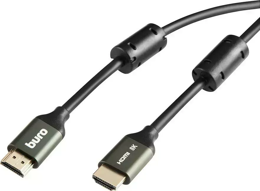Кабель BURO HDMI (m)-HDMI (m) 5м феррит.кольца Позолоченные контакты черный (BHP-HDMI-2.1-5G)