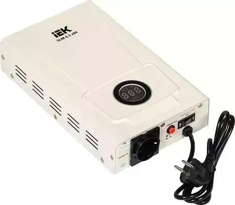 Стабилизатор напряжения IEK Slim 0.5кВА однофазный белый (IVS22-1-D05-09)