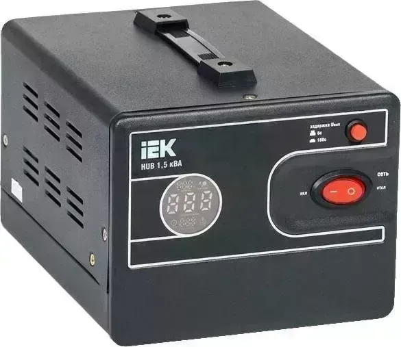 Стабилизатор напряжения IEK Hub 1.5кВА однофазный черный (IVS21-1-D15-13)