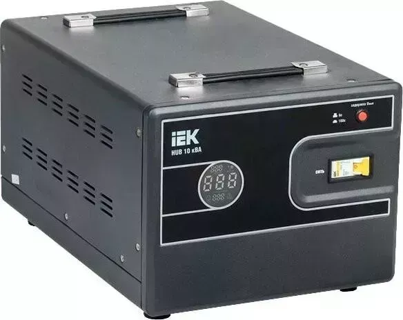 Стабилизатор напряжения IEK Hub 10кВА однофазный черный (IVS21-1-010-13)