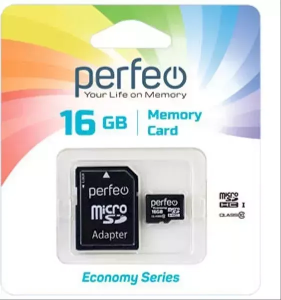 Карта памяти Perfeo MicroSDHC 16GB Class10 ECONOMY SERIES