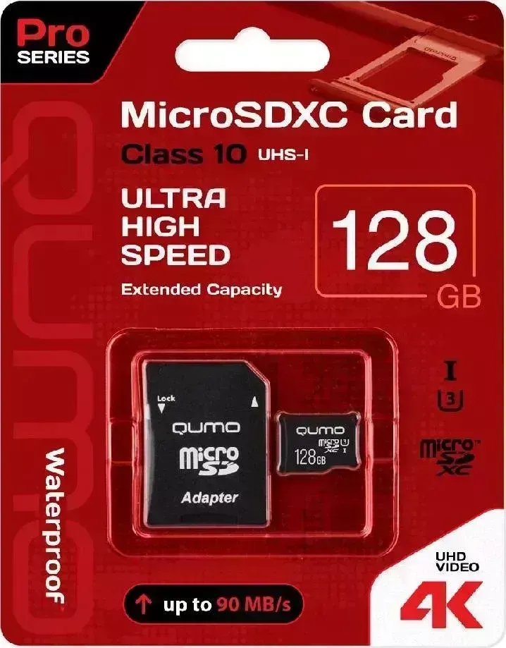 Карта памяти QUMO MicroSDXC 128 GB UHS-I U3 Pro (24627)