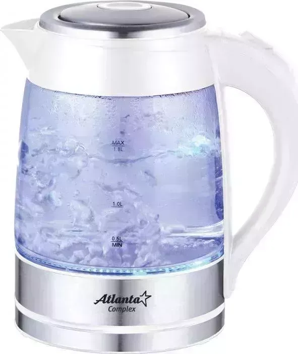Чайник электрический ATLANTA ATH-2462 стекло белый