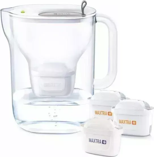 Фильтр-кувшин для воды BRITA Style XL MX+ 3.6л серый+6 картриджей Макстра жёсткость эксперт