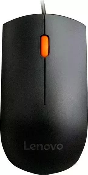 Мышь компьютерная LENOVO 300 черный/оранжевый (GX30M39704)