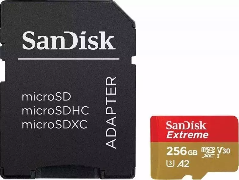 Карта памяти SANDISK microSDXC 256GB Extreme SDSQXA1-256G-GN6MA ( + SD Adapter + Rescue Pro Deluxe)