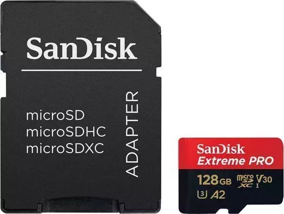 Карта памяти SANDISK microSDXC 128GB SDSQXCY-128G-GN6MA Extreme Pro ( + SD Adapter + Rescue Pro Deluxe)