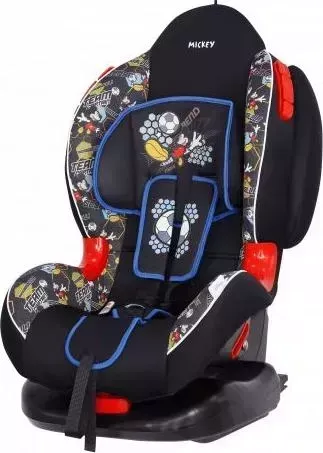 Автокресло SIGER Микки Маус футбол, черный, ISOFIX, гр. I/II (KRES2664)