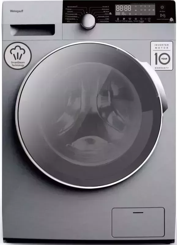 Стиральная машина WEISSGAUFF WM 4947 DC Inverter Steam Silver